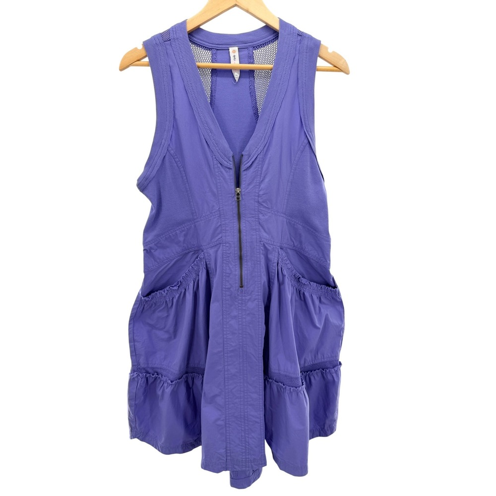 Daily Practice Anthropologie Trek Utility Mini Dress Purple Active XS Pockets